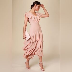 Lulu's Betsey Blush - Ruffled Layered Tier Dress